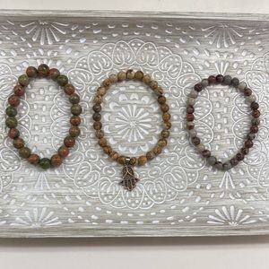 Jasper natural stone stretch bracelets